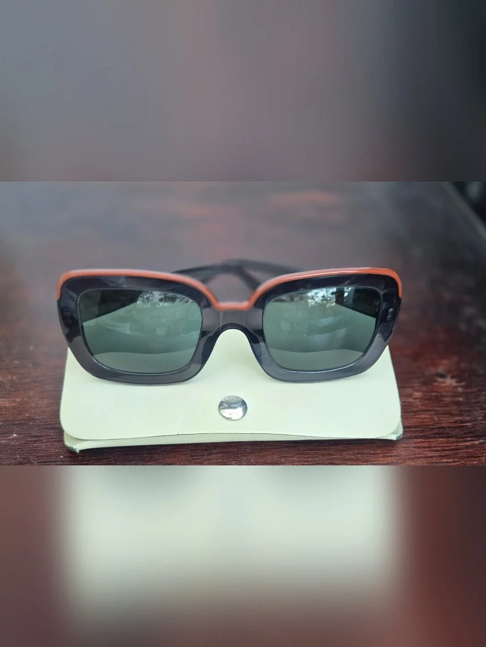 Marni Oversized Square Sunglasses in Brown Edge with Black Lenses